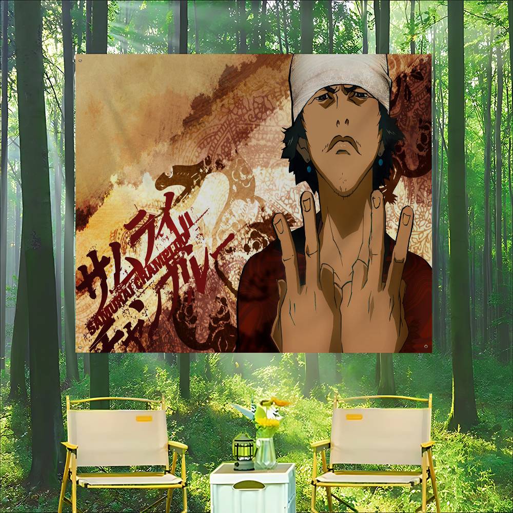 Commercial Printing Company - ヴィンテージアニメ「S-Samurai-Champloo」の高品質印刷による商業広告用旗、パーティー用バナー