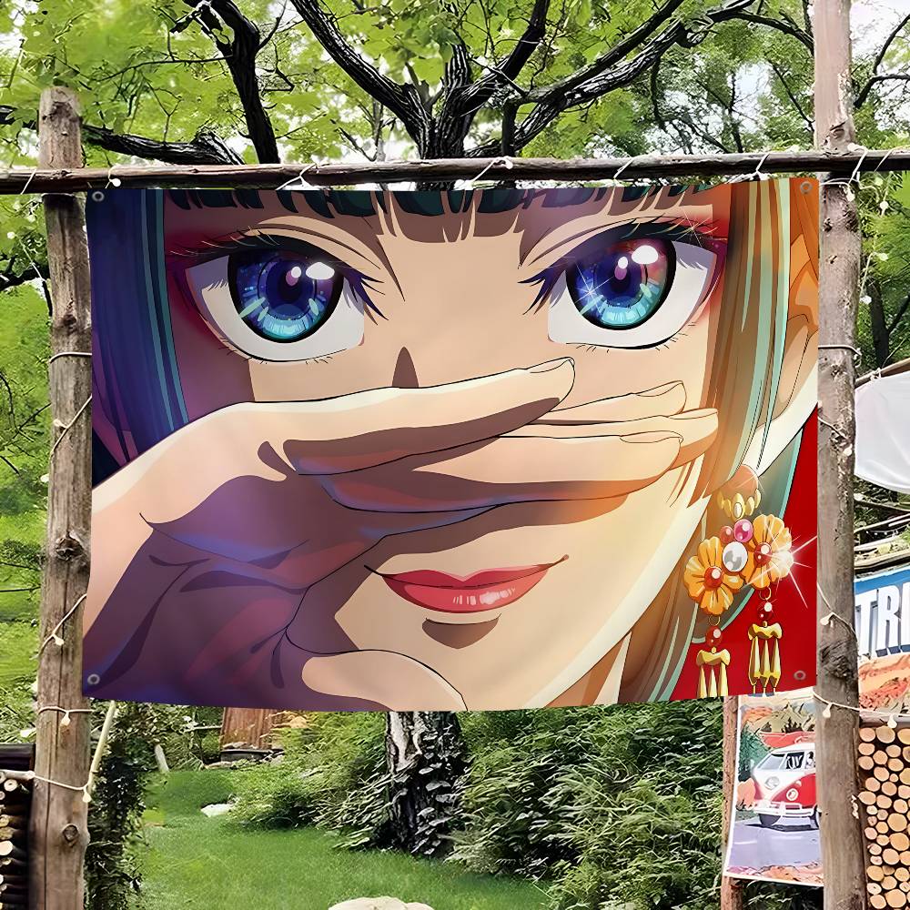 人気アニメ「薬局日記」の高品質印刷による商業広告用旗、パーテ - Commercial Printing Company のレビューと価格